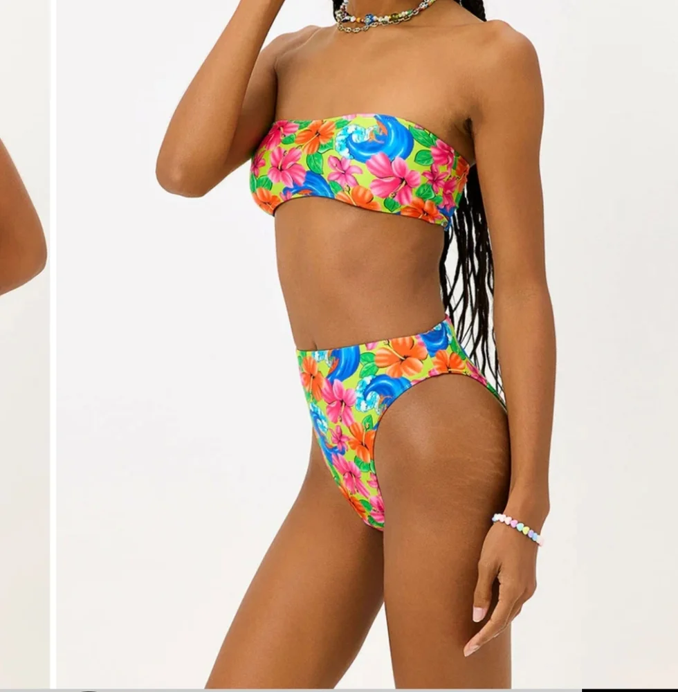 Frankies Bikinis Neon Surfer High Waisted Bikini Bottom